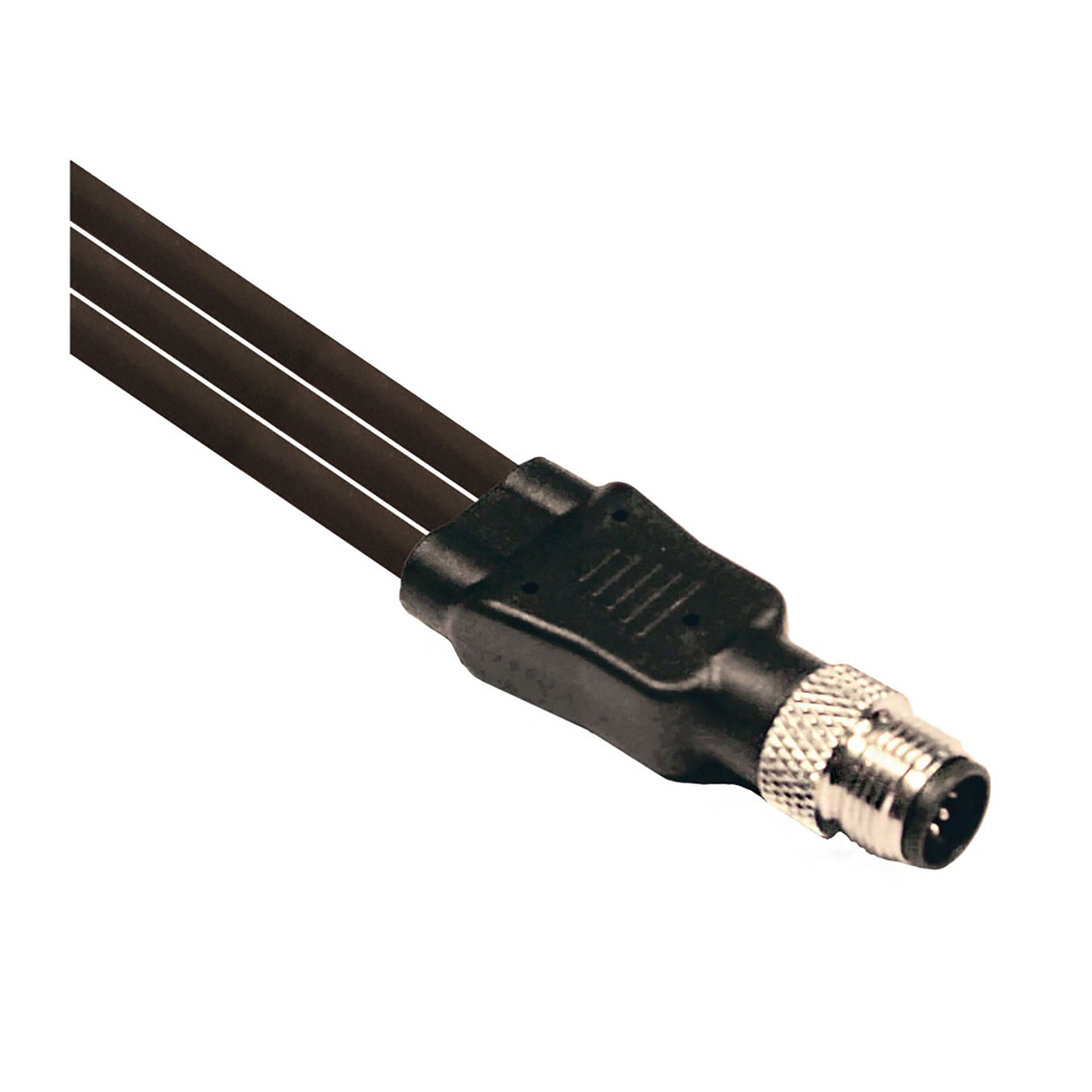Y M12 male conn - 5pol - 3 free cables exit. Cable type PVC/PVC. 3x0,34. Cable lenght 1 m